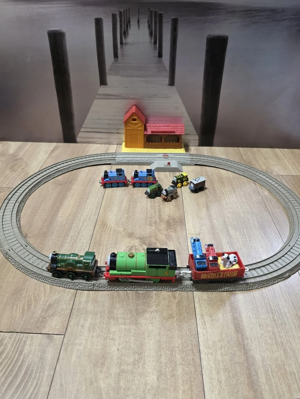 Thomas & Friends Track Set with Green Engine and Red Car